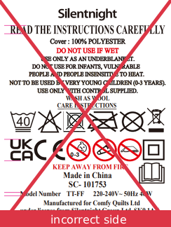 Bad example - wrong side of wash care label
